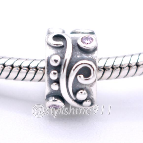 Authentic PANDORA Tendril Pink CZ Clip - 790380PCZ - Picture 1 of 11